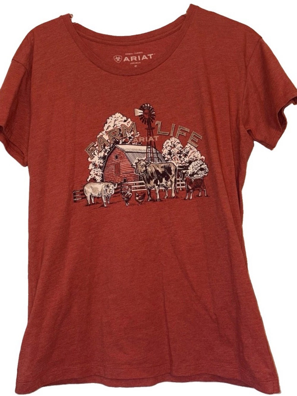 Ariat Rust Short Sleeve Farm Life Graphic Tee